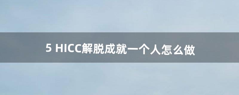 5 HICC解脱成就一个人怎么做